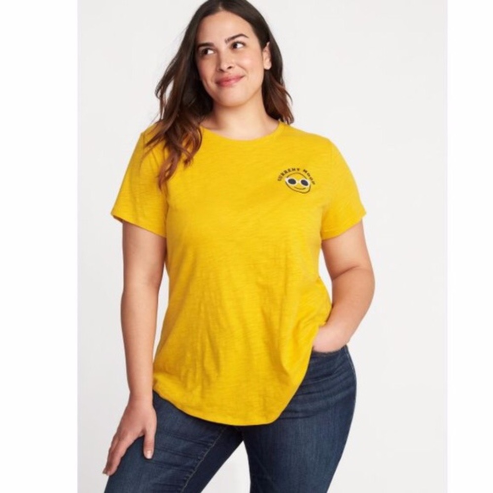 Old Navy Current Mood Embroidered T sz xxl Yellow